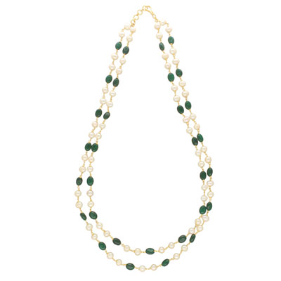 "Lipika 2 Lines Pearl Necklace - JPAPL-23-28 - Click here to View more details about this Product